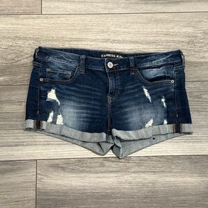 Express Women's Dark Blue Jean Shorts Size 8